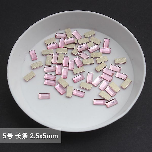 Engros lys pink multi stil flad ryg negl Rhinestone specialformede krystaller neglekunst sten 3d personlig dekoration 5-100pcs