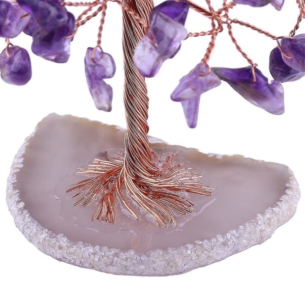 Healing Crystal Money Tree Ornament Tree Bonsai Fortune Home Office -sisustus Purple