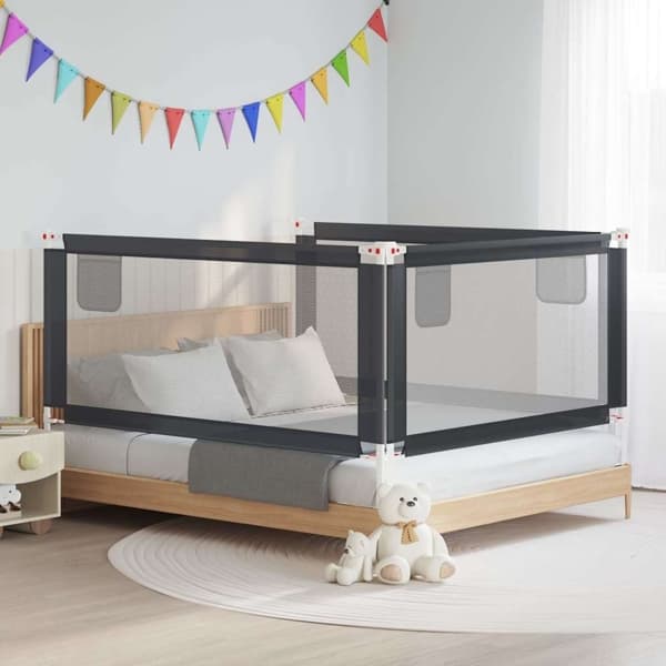【BQ】vidaXL Sengehest til børn Mørkegrå 180x25 cm Stof grå grå gray