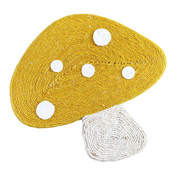 Cat Scratching Board Sugkopp Typ Handvävd Anti-repor Bittålig Slitbeständig Kloslipare Naturlig Sisal Svamp Cat Scratcher Möbel Yellow