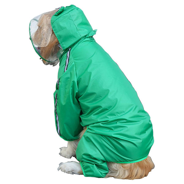 Söt regnjacka for hundar for store, medelstora og små hundkläder Green 4XL