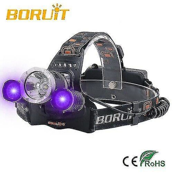 Hhcx-led Purple Headlamp 6000lm Xm T6+2*xpe 395nm Headlight Torch 3 Mode Usb |headlight