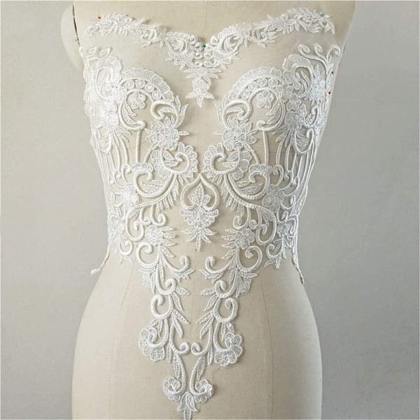 【BQ】Blomsterapplikationer broderet