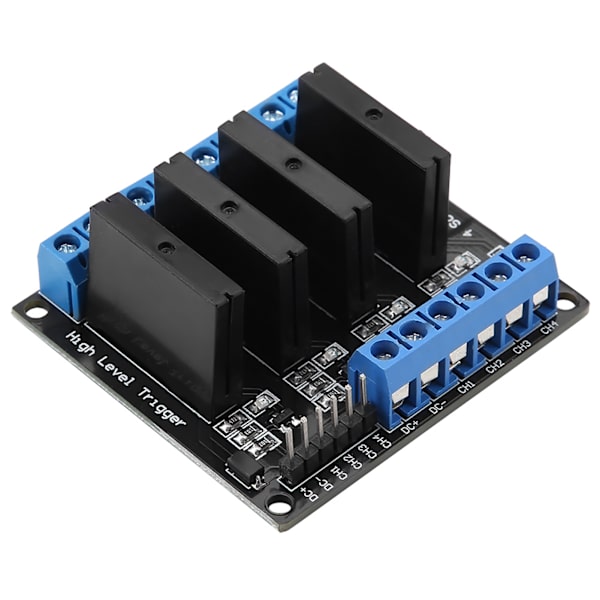 4-kanals solid state-relämodul DC-AC 5V Högnivåtrigger med säkring 2A