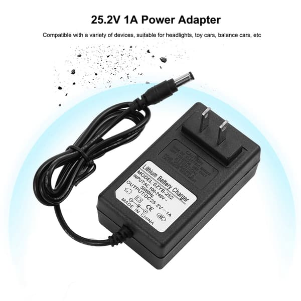 Universal 25,2V 1A Batterilader Strømadapter - Amerikansk Stikkontakt