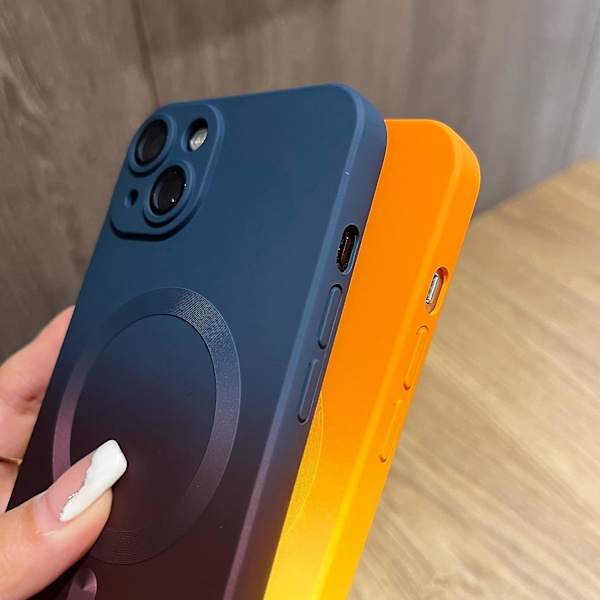 Magnetiskt Iphone 13-fodral [kompatibelt med Magsafe], sött ska med gradientfärg för kvinnor och män, mjukt TPU-stötsäkert med kameralinsskyddsfodral