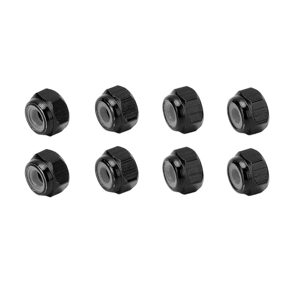 8 st Aluminiumlegering Lås Mutter Nylon Foder M2 Hex Lås Mutter för Axial Scx24 1/24 RC Modeller Svart