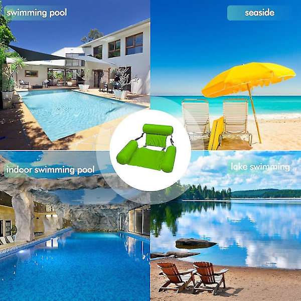 2st vatten flytande hängmatta Uppblåsbar pool Float Lounge Hopfällbar vatten flytande stol Uppblåsbara flottar Solstolssäng för vuxna och barn