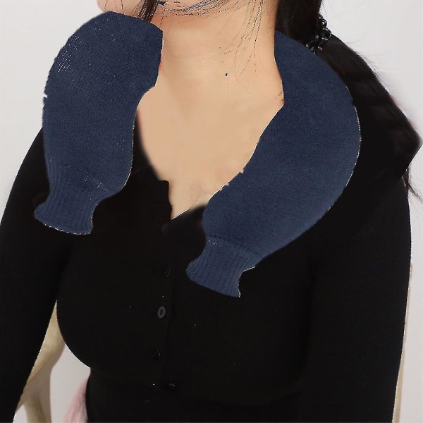 U-shaped Hot Water Bottle For Neck And Shoulder,knitted Navy Blue BEIGE