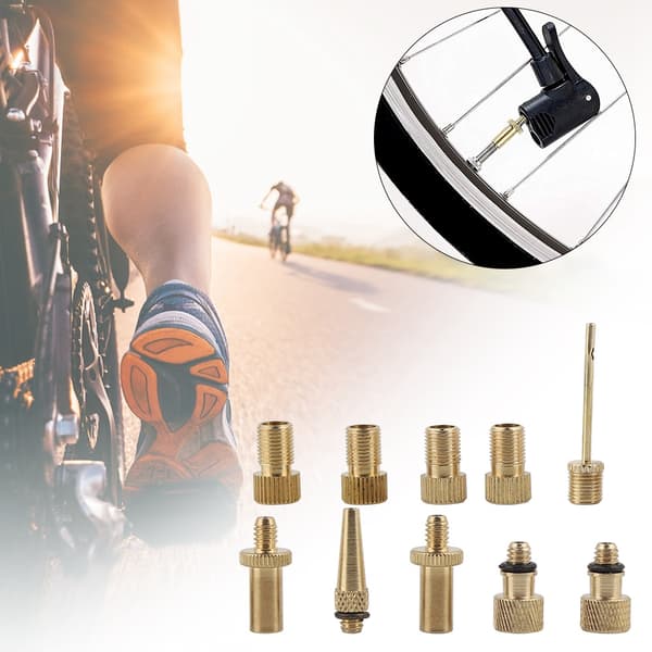 10 stk Cykelventil Omdannelsesdyse Pump Tool FR Til US Ventil Konverter