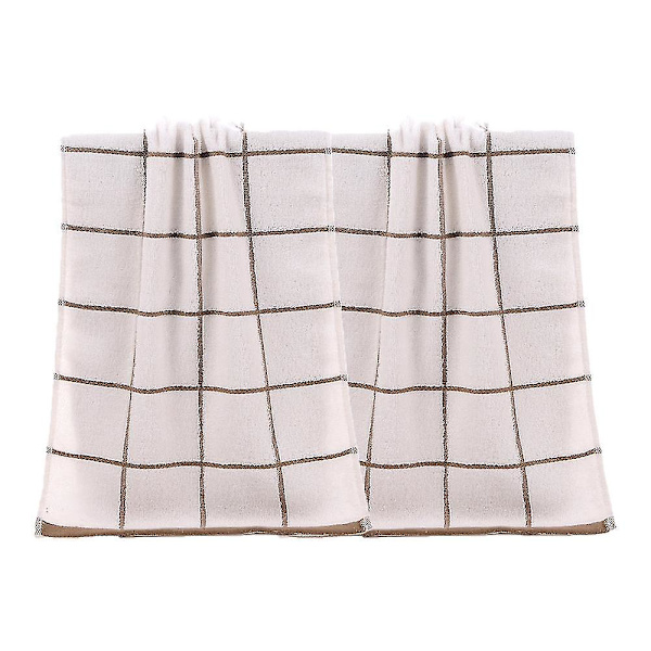 Håndduker sett med 2 diamantmønster 100% bomull Absorberende myk håndduk for badet 34*74cm Beige
