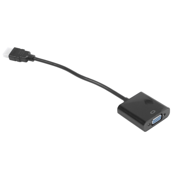 [uppgraderad version] 1080p till Vga kabeladapter omvandlare för dator bärbar dator Strömfri, - svart Black