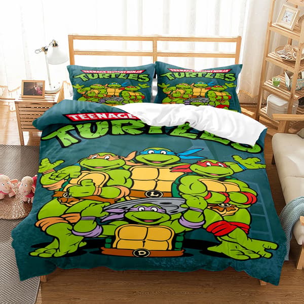 【BQ】Ninja Turtles Cartoon 3D Printed Three-Piece Bedding Set 220*240