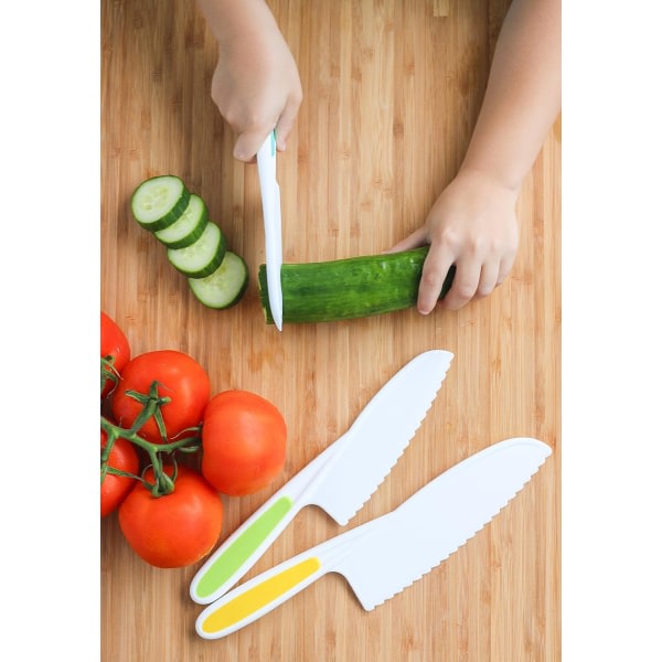 De nye Kniver for barn 3-delt nylon kjøkkenkniv sett: barn
