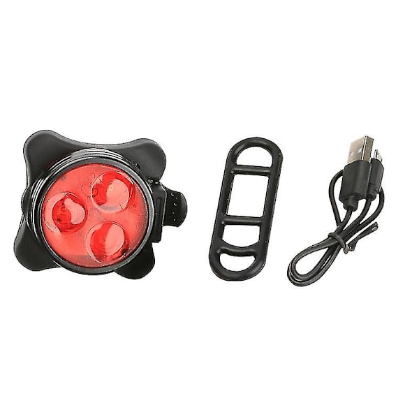 Sykkellyssett med 4 ekstremt nyttige lysmoduser black (red light)