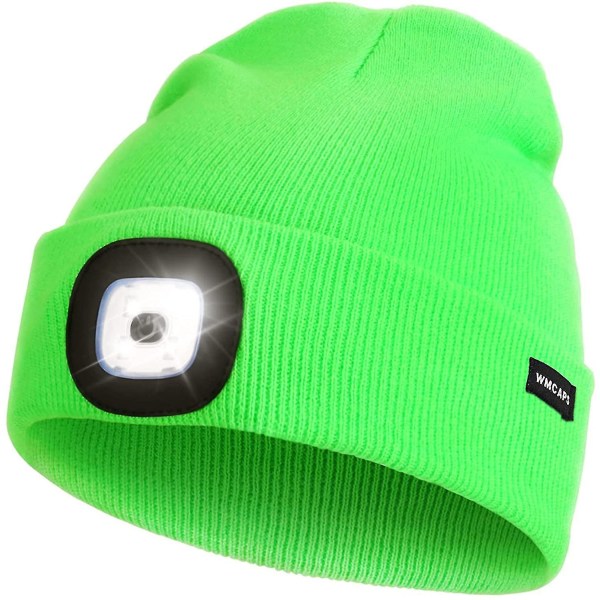 Uppladdningsbar LED-hatt Perfekt pappa-presenter i julstrumpa Cap med Ljus Super Bright Hands Free Head Torch Hat Green