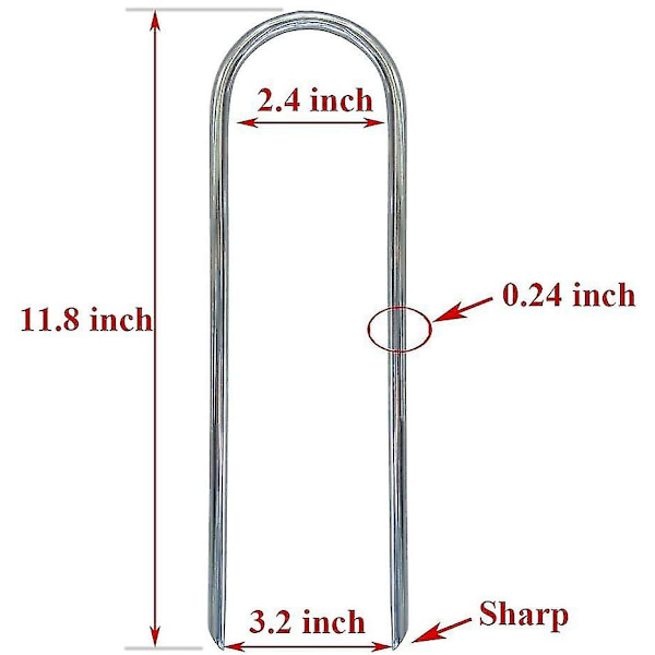 Trampoliner Wind Stakes Heavy Duty U-typ Skarpa ändar Markankare, 6 tum 4st 4pcs