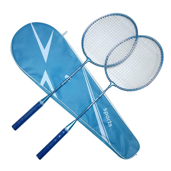 2st badmintonracketar och bärväska set Set inomhus utomhussporttillbehör Blue
