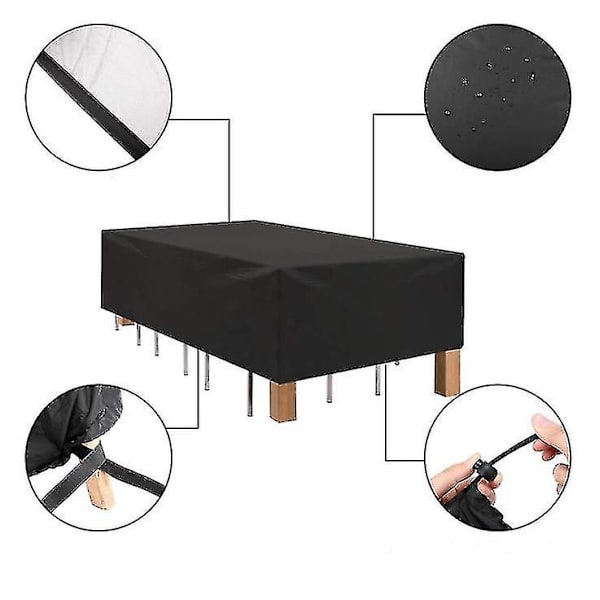 Utemøbler Vanntett Deksel Hage Patio Bord Stol Støv Oxford Deksel 242*162*100 cm