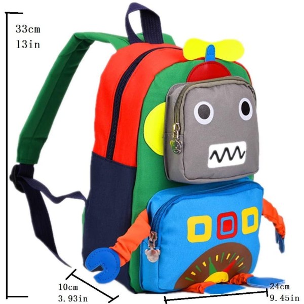 Toddler förskola reseryggsäck dagis Söt tecknad robot skolväska