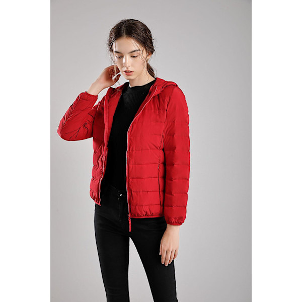 Lättviktsjackor med luva för kvinnor är bekväma att bära Red XXL