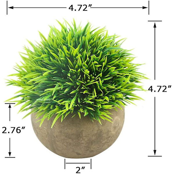 Mini kunstige planter Plast falske grønt græs Faux grønt topiary buske Two