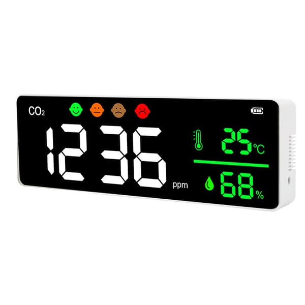 LED Luftkvalitetsmätare Väggmontering Digital Temperatur CO2 Koncentrationsdetektor DM1306