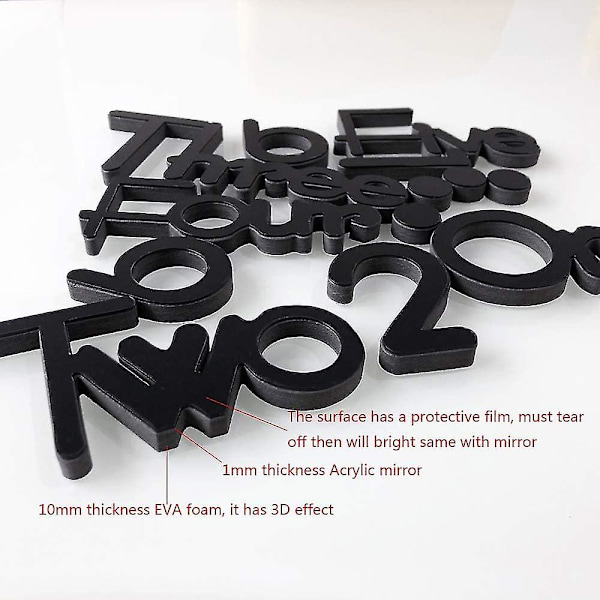 Wall Sticker Clock Diy Simple Silent Clock Black (50x50cm) black