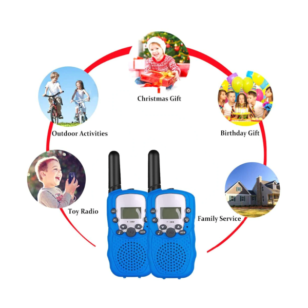8 kanaler Walkie Talkies Set Barnpresenter Leksaker för flickor Pojkar (1 par, blå)