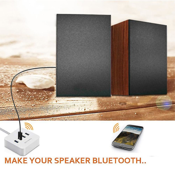 Bluetooth Aux Adapter, Mini trådlös bil Bluetooth mottagare USB till 3,5 mm uttag Bluetooth till Aux-adapter Ljudmusikmottagare Handsfree Bilsats med Bui