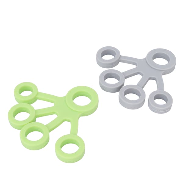 2 Finger Stretcher Silikone Bærbar Blød Elastisk Grebsforstærker 3 kg Lysegrøn Lysegrå