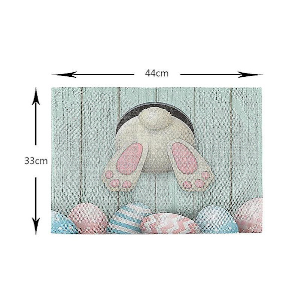Glad påskehare Trykt Bordløber Påskeæg Dug Kanin 1 stk dækkeserviet 1pc placemat