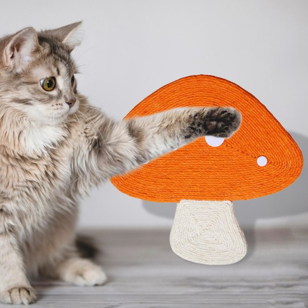 Cat Scratching Board Sugkopp Typ Handvävd Anti-repor Bittålig Slitbeständig Kloslipare Naturlig Sisal Svamp Cat Scratcher Möbel Orange