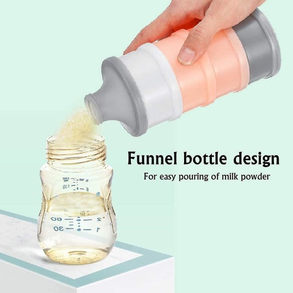 2 stk Baby mælkepulver dispenser Snack Opbevaringsbeholder Stabelbar Bpa Fri
