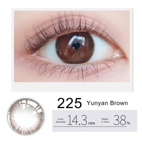 2stk Kosmetiske kontaktlinser Kvinder farvede kontaktlinser farvede øjenlinser glasses power  225