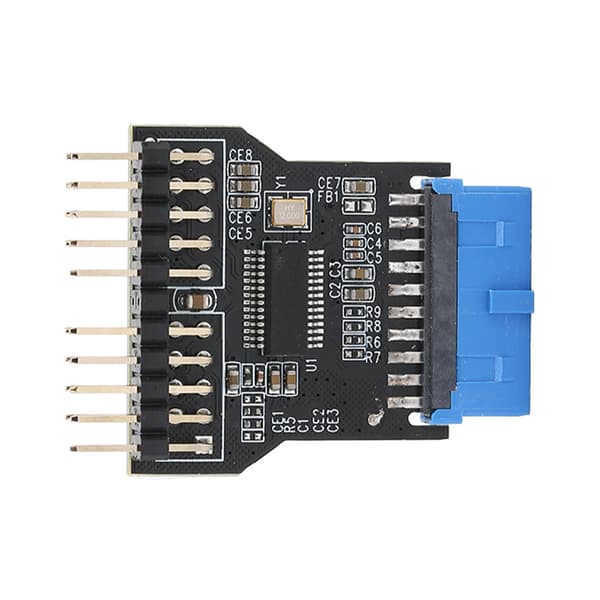 USB 3.0 19pin Adapter til Dobbel 9Pin Adapter Svart PCB Metall Plast 480Mbps USB 3.0 Hunn Header Splitter for Win