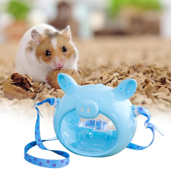 Liten husdjursbärare Stort utrymme Andas Synlig grishuvud Form Hamster Fågel Bärväska Utomhustillbehör Stad Blue