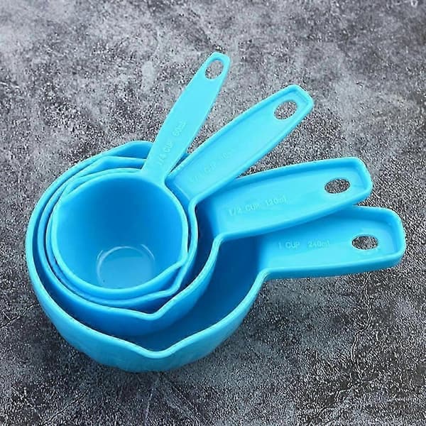 4-delat plastmåttset för matlagning, bakning, flytande och torr mat
