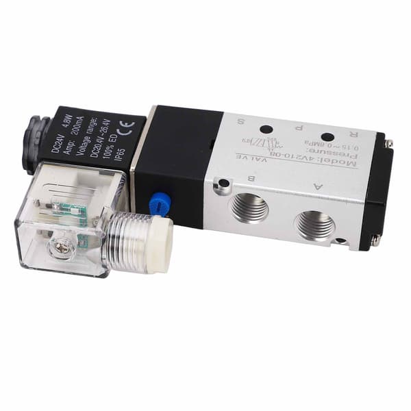 4V210‑08 Elektrisk Magnetventil Normal 2 Position 5 Vejs Luftkomprimeret Afløbsventil til Automatisk Værksted DC 24V