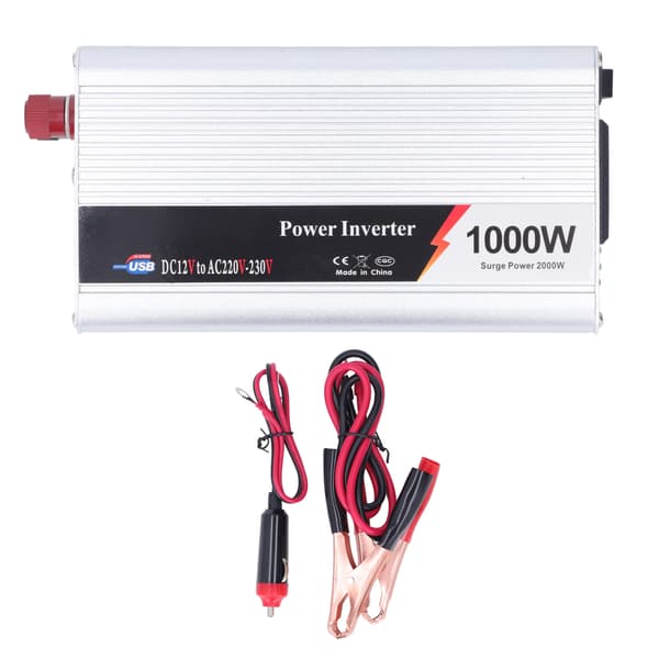 Køretøjsstrøminverter 1000W USB Stille Køleventilator DC12V til AC220-230V