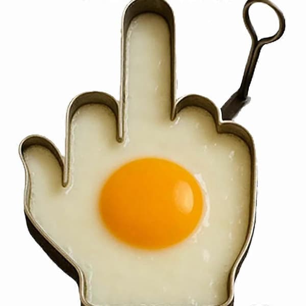 【BQ】Morsom eggeform i rustfritt stål, fingerdesign, bæsjformet non-stick eggering, unik formet omelettform for smørbrød Type A