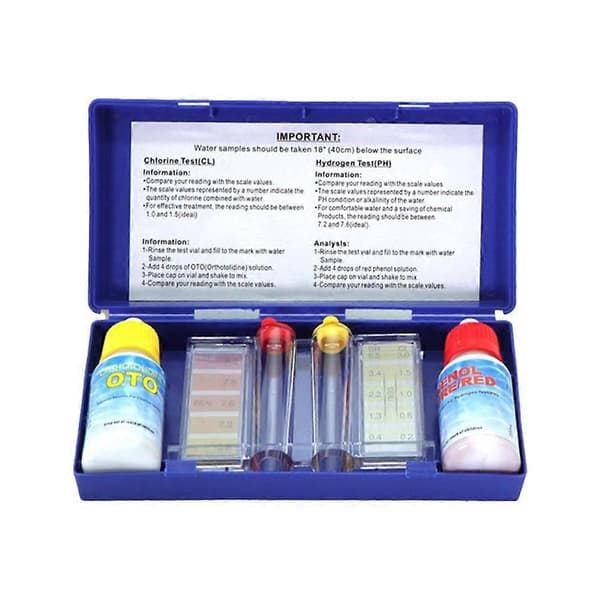 【BQ】PH Klor Vattentestkit Testare Hydrotool Testkit Poolvatten Alkalinitetstest Hydroponik