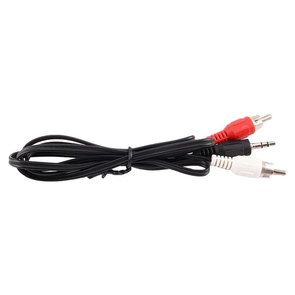 3,5 mm hann til 2 RCA hunn lydadapterkabel