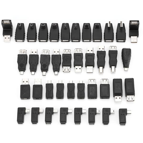 40-pak med vinklede Mini Micro Type B han USB2.0-adaptere