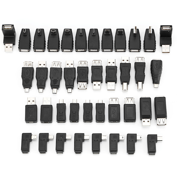 40-pakke med vinklede Mini Micro Type B hann USB2.0-adaptere