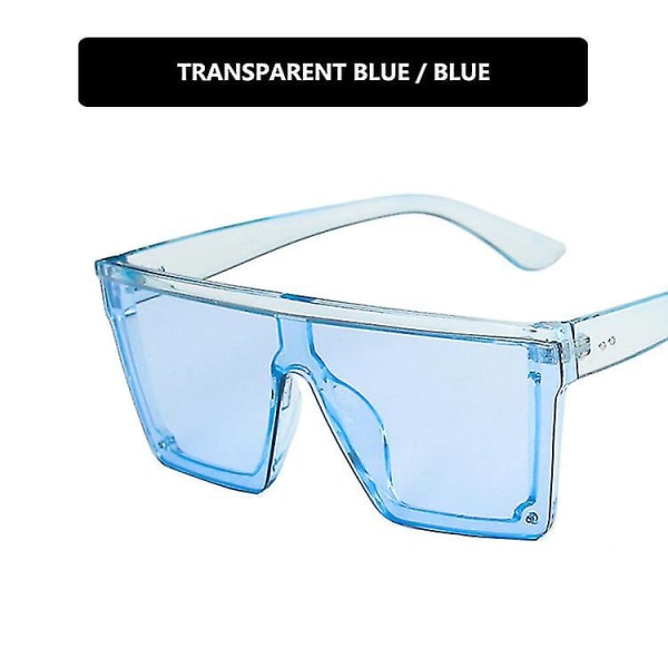Ny trend Stor ram i ett stycke Uv400 Solglasögon Street Shooting Solglasögon för män/kvinnor Retro light blue