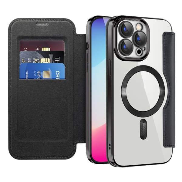 【BQ】iPhone 17 -nahkakotelo MagSafella ja RFID-varkaudenestolla Rosa