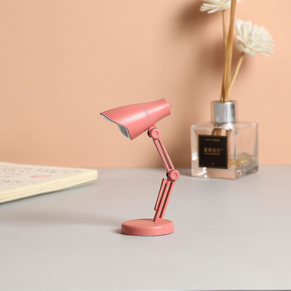 2 stk Mini liten bordlampe Led sammenleggbar bærbar liten nattlampe Magnetisk sug varm farge Øyebeskyttelse Lesebordlampe med klips LD01-rose red