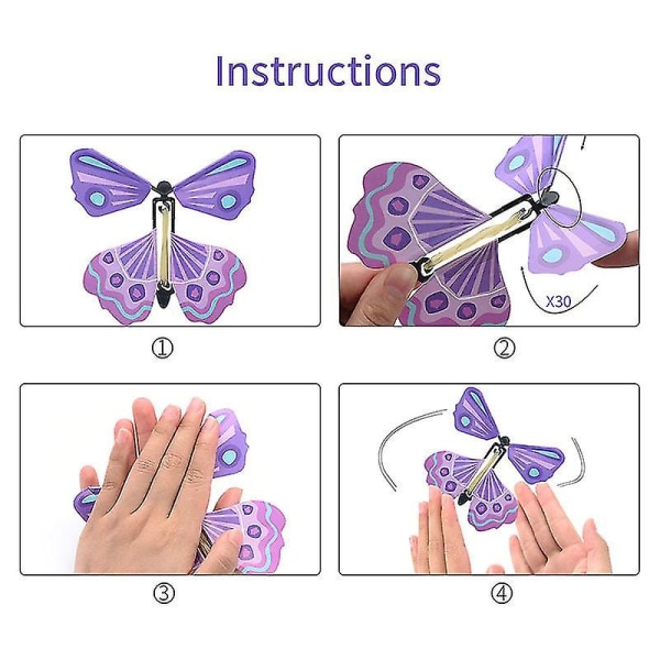 10/20/100 stycken Butterfly Flying Butterfly Clockwork Butterfly Butterfly Card Prank Butterfly Flying Paper 20 ST 20 PCS
