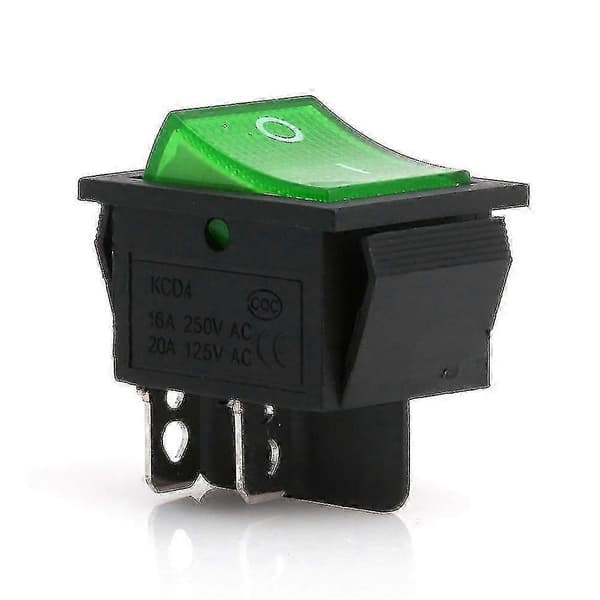 Vippströmbrytare med ljus Kcd4-201n 4-polig på/av 2 positioner 250v Dpst - JV Red